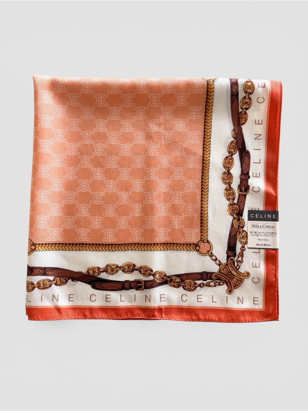 Celine Silk Blend Logo Bandana Neckerchief Scarf